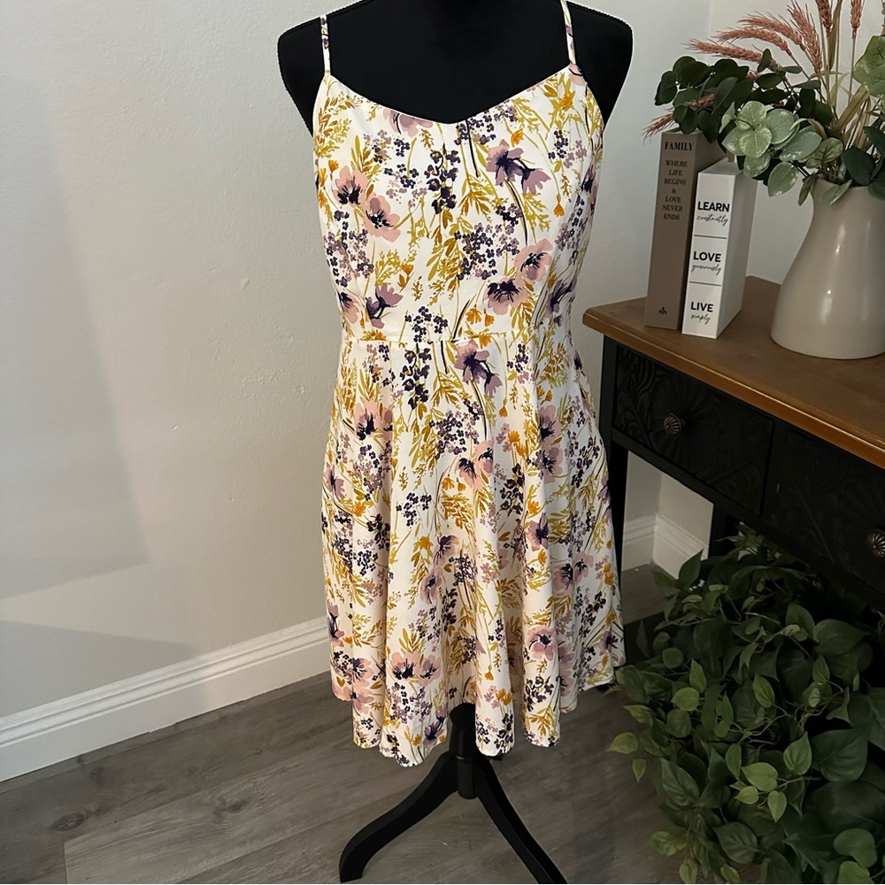 Old Navy Beige Fit and Flare, Spaghetti Adjustable Straps, Women’s Size Large